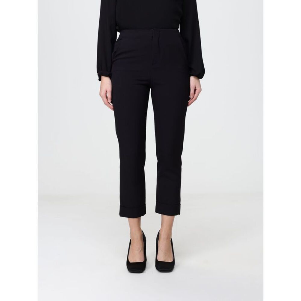 Hanita Women Hanita High-Waisted Cropped Criªpe Trousers With Slash Pockets